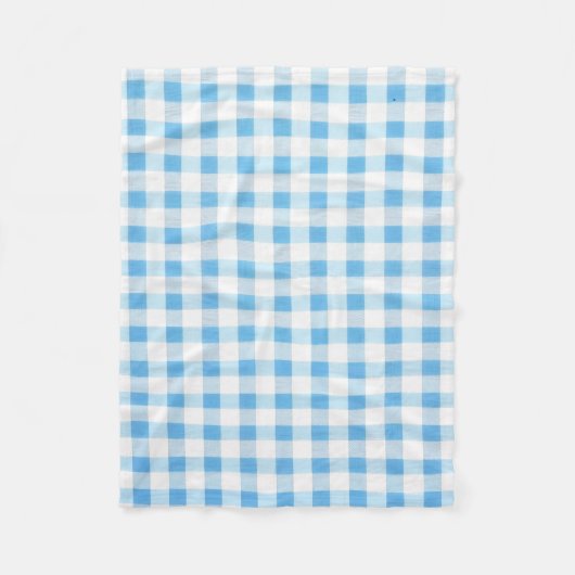 Couverture Polaire Gingham Bleu Bébé (Devant)