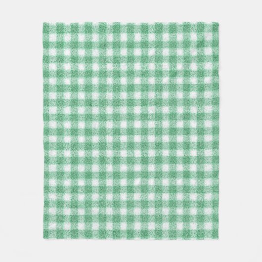 Couverture Polaire Gingham vert menthe à l'eau  (Devant)