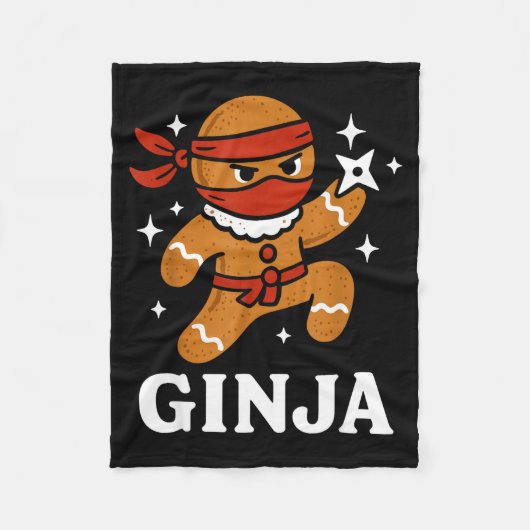 Couverture Polaire Ginjas Gingerbread Ninja Funny Christmas Cookie Bo (Devant)
