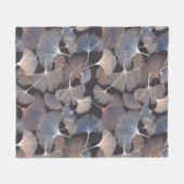 Couverture Polaire Ginkgo feuilles : élégant motif naturel. (Devant (Horizontal))