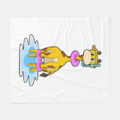 Couverture Polaire Girafe à la natation avec anneau de natation (Devant (Horizontal))