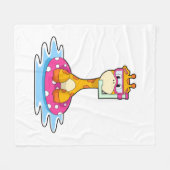 Couverture Polaire Girafe à la natation avec tuba (Devant (Horizontal))