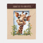 Couverture Polaire girafe adorable ajouter texte animal jungle (Devant)