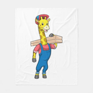 Couverture Polaire Girafe as Carpenter with Wood