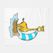 Couverture Polaire Girafe avec bateau à voile (Devant (Horizontal))