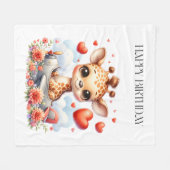 Couverture Polaire Girafe Avion Anniversaire (Devant (Horizontal))