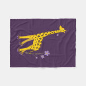 Couverture Polaire Girafe drôle pourpre de bande dessinée de patinage (Devant (Horizontal))