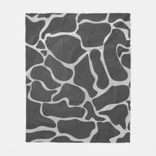 Couverture Polaire Girafe Imprimé Noir et Gris Clair