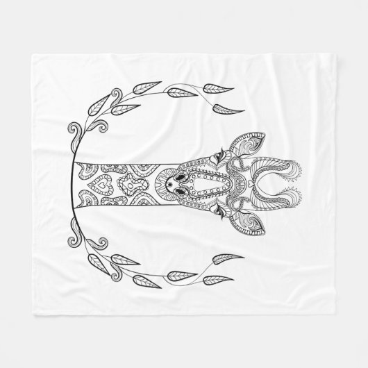 Couverture Polaire Girafe inspirée (Devant (Horizontal))