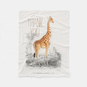 Couverture Polaire Girafe Merci personnalisée