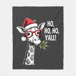 Couverture Polaire Girafe Mignonne Avec Chapeau De Père Noël Joyeux N