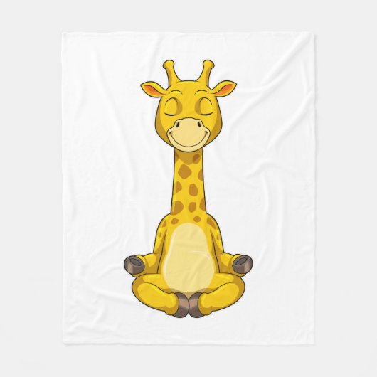 Couverture Polaire Giraffe à la méditation de Yoga (Devant)