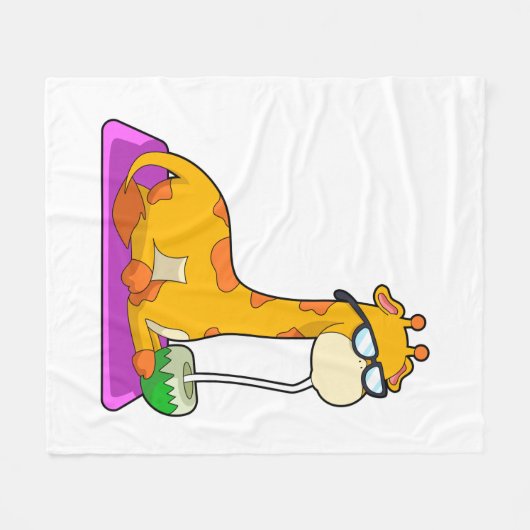 Couverture Polaire Giraffe à la noix de coco (Devant (Horizontal))