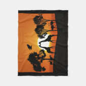 Couverture Polaire Giraffe au coucher du soleil (Devant)