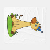 Couverture Polaire Giraffe avec casquette de fête (Devant (Horizontal))