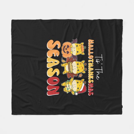 Couverture Polaire Giraffe Christmas Halloween Tis The Hallothanksmas (Devant (Horizontal))