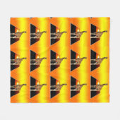 Couverture Polaire Giraffe Coucher de soleil doré, Moyen (Devant (Horizontal))
