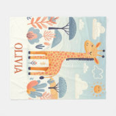 Couverture Polaire Giraffe de croustilles à la savane (Devant (Horizontal))