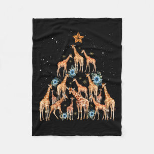 Couverture Polaire Giraffe de Noël Amateurs de girafe Noël Noël Ho