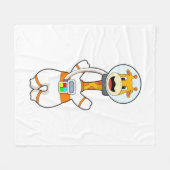 Couverture Polaire Giraffe en astronaute en costume (Devant (Horizontal))