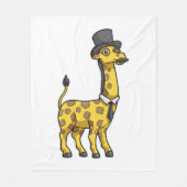 Couverture Polaire Giraffe en Gentleman avec Casquette, Cravate et Mo (Devant)