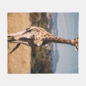 COUVERTURE POLAIRE GIRAFFE ENTOURÉ DE GRASS BROWN (Devant (Horizontal))