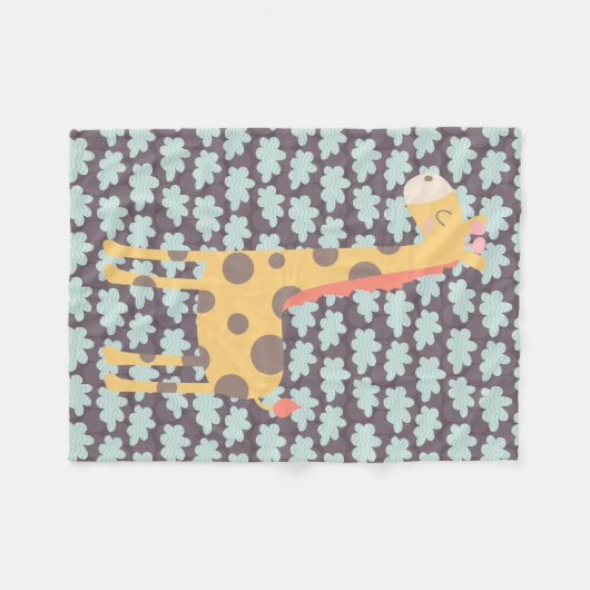 Couverture Polaire Giraffe et nuages (Devant (Horizontal))