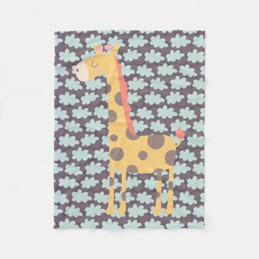Couverture Polaire Giraffe et nuages (Devant)