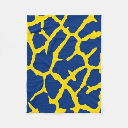 Couverture Polaire Giraffe Imprimé Marine Jaune (Devant)