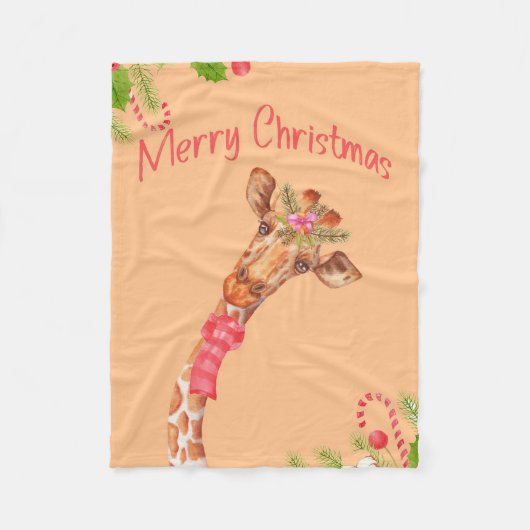 Couverture Polaire Giraffe Lover Giraffes Africa Merry Christmas (Devant)