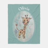 Couverture Polaire Giraffe Nom Customisé (Devant)