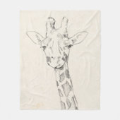 Couverture Polaire Giraffe Portrait | Croquis (Devant)