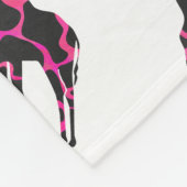 Couverture Polaire Giraffe Rose chaud et Silhouette noire (Coin)