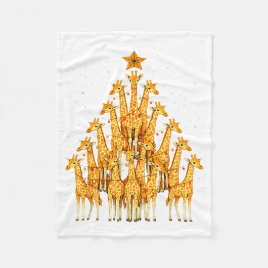 Couverture Polaire Giraffes Forming Christmas Tree Lights Star Safari (Devant)