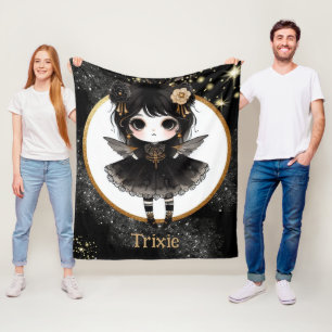 Couverture Polaire Girl Goth Cute Décor Personnalisé Cadeau Gothique