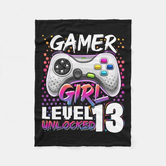Couverture Polaire Girl Level 13 Déverrouillé Jeu vidéo 13e anniversa (Devant)