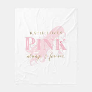 Couverture Polaire Girl Love Rose Forever Femme Silhouette et nom