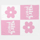 Couverture Polaire Girl Power Retro Flower  (Devant (Horizontal))