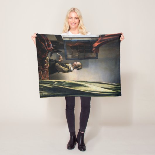 Couverture Polaire Girl Reading a Letter à Open Window, Vermeer (En situation)