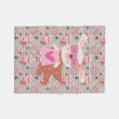 Couverture Polaire Girl Superhero Bunny (Devant (Horizontal))