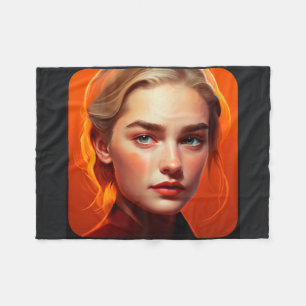 Couverture Polaire Girl with blue eyes