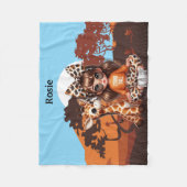 Couverture Polaire Girls Giraffe Nom personnalisé (Devant)