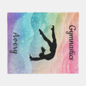 Couverture Polaire Girls Gymnastique Pastel Rainbow Waves (Devant (Horizontal))