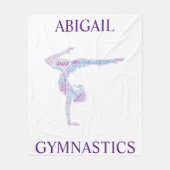 Couverture Polaire Girls Gymnastique Word Art / Word Cloud (Devant)