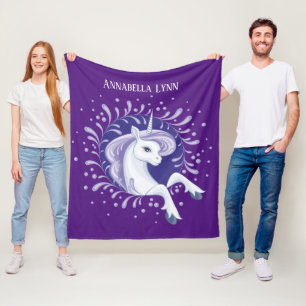 Couverture Polaire girls imaginaire unicorne nom ajouter Fleece Blank
