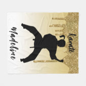 Couverture Polaire Girls Karate Stance Gold Parties scintillant Drip  (Devant (Horizontal))