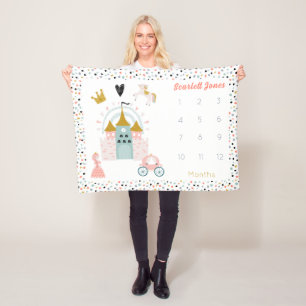 Couverture Polaire Girls Magical Princess Castle Monthly Milestone