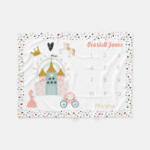 Couverture Polaire Girls Magical Princess Castle Monthly Milestone (Devant (Horizontal))