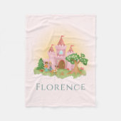Couverture Polaire Girls mignonne rose Princess Castle Fairytale Enfa (Devant)