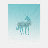 Couverture Polaire Girly Glitz Aqua Turquoise Parties scintillant Uni (Devant)